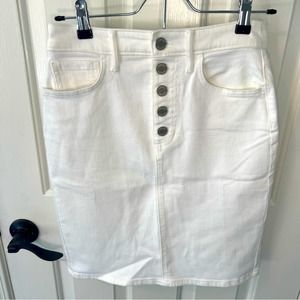 Banana Republic Skirts - White Denim Button Fly Skirt Color:White Size: 2 Petite